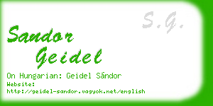 sandor geidel business card