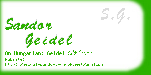 sandor geidel business card